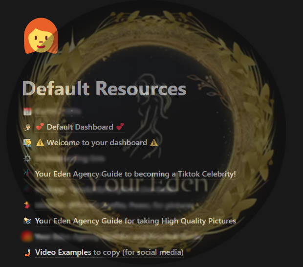 Default Resources dashboard